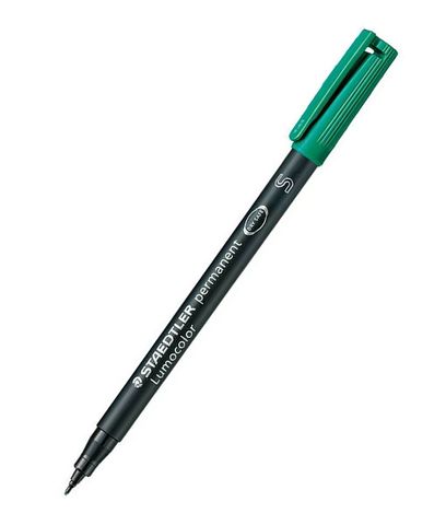 LUMOCOLOR 313 PEN PERMANENT S/FINE GREEN