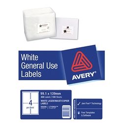 AVERY LABEL A4 GENERAL USE L7169 4UP 100