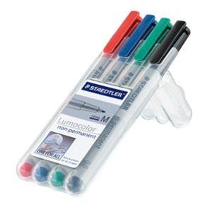 LUMOCOLOR 315 PEN NON PERMANENT MED SET4