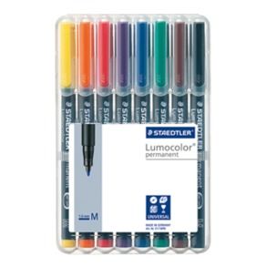 LUMOCOLOR 317 PEN PERMANENT MEDIUM SET/8