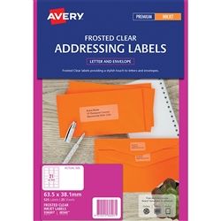 AVERY INKJET LABELS J8560 CLEAR PKT/25