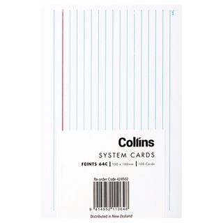 COLLINS SYSTEM CARD FEINTS 64C PK100