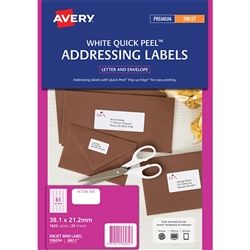 INKJET ADDRESS LABEL AVERY J8651 WHITE