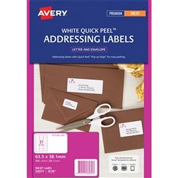 AVERY INKJET ADDRESS LABEL J8160 21UP