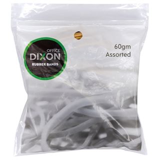 DIXON RUBBER BANDS 60GM ASSORTED