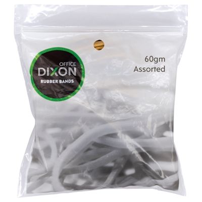 DIXON RUBBER BANDS 60GM ASSORTED