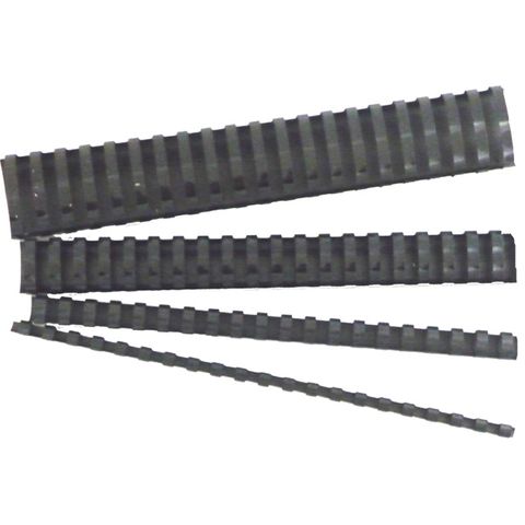 PLASTIC BINDING COILS BLACK 6MM PKT/100