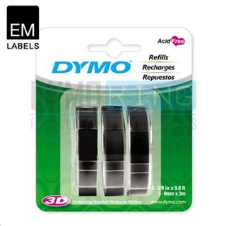 DYMO TAPEWRITER EMBOSSING LABELS BLACK