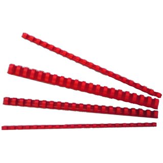 PLASTIC BINDING COILS RED 6MM PKT/100