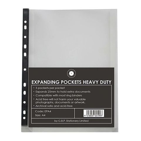 OSC A4 HD COPYSAFE EXPANDING POCKET PK/5