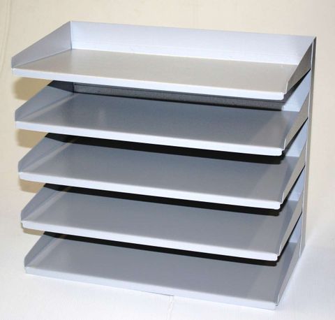 Fluteline 5 Tier Letter Tray Slope GREY