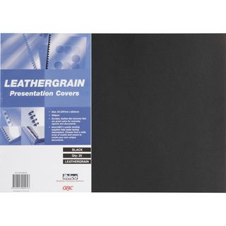 BINDING COVERS A3 LEATHERGRAIN BLACK