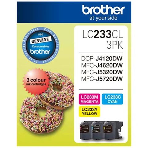 INK CARTRIDGES BROTHER LC-233CL3PK COLOU