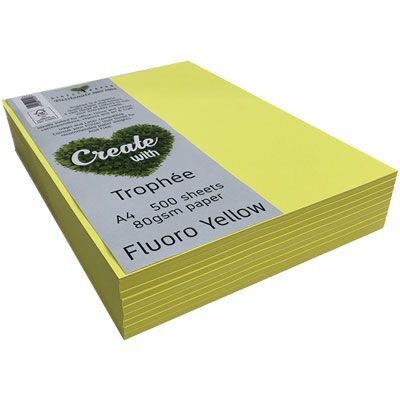 TROPHEE PAPER A4 BRIGHT/YELLOW 80GM P500