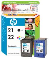 INKJET CARTRIDGE HP 21/22 COMBO PK CC630