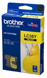 INK CARTRIDGE LC38Y YELLOW BROTHER