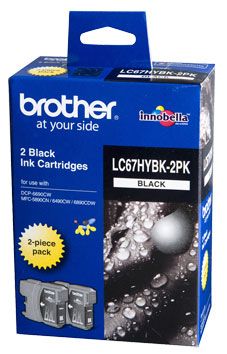 INK CARTRIDGE LC67HYBK2PK TWINPACK HIGH