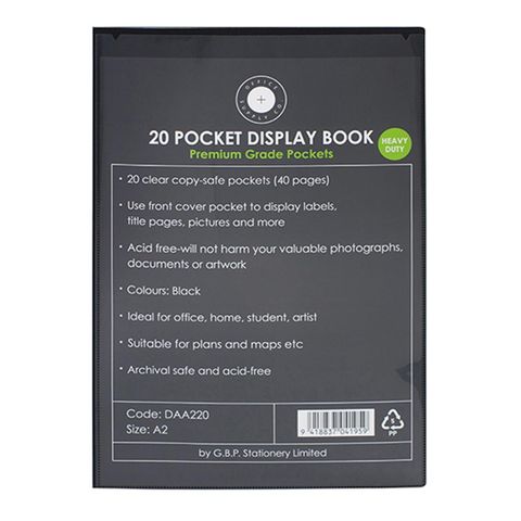 OSC Insert Display Book A2 20 Pocket Blk