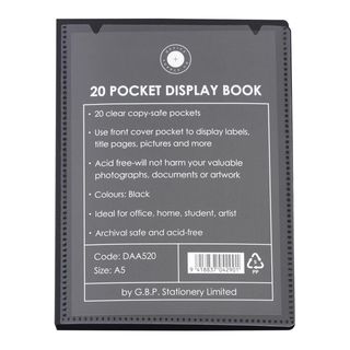 OSC Insert Display Book A5 20 Pocket Blk