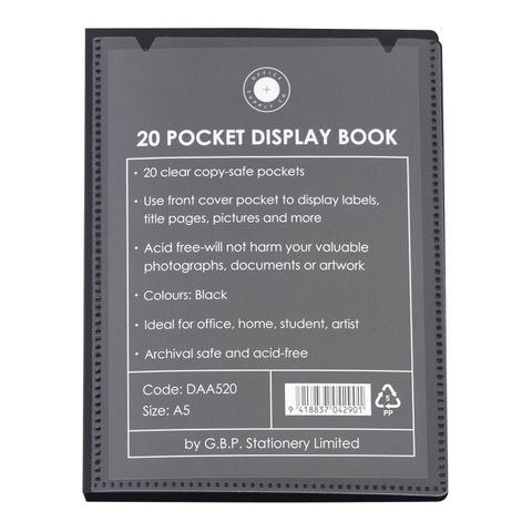 OSC Insert Display Book A5 20 Pocket Blk