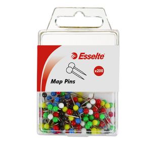 ESSELTE MAP PINS ASSORTED PK/200