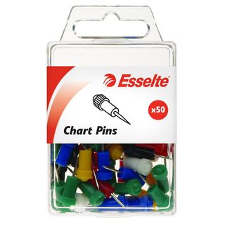 CHART PINS ASSORTED COLOURS BOX/50 ESSEL