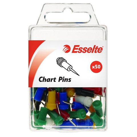 CHART PINS ASSORTED COLOURS BOX/50 ESSEL