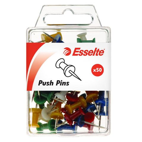PINS PUSH PINS ASSORTED PKT/50 ESSELTE
