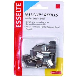 ESSELTE NALCLIP REFILLS SML STEEL PK50