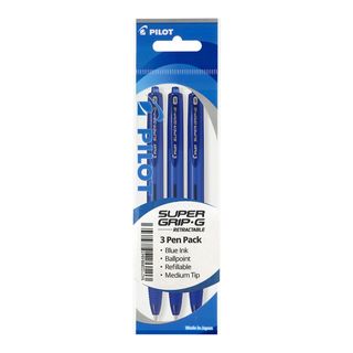 PILOT SUPERGRIP-G RETRACTABLE BLUE 3PKT