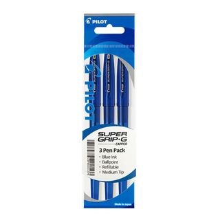 PILOT SUPERGRIP-G STICK MEDIUM BLUE 3PKT