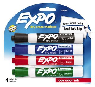 EXPO DRY ERASE MARKER BULLET TIP PK/4