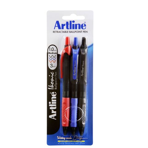 ARTLINE IKONIC BALLPOINT MEDIUM ASTD 3PK