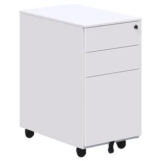 CUBE STEEL SLIM MOBILE PEDESTAL WHITE.