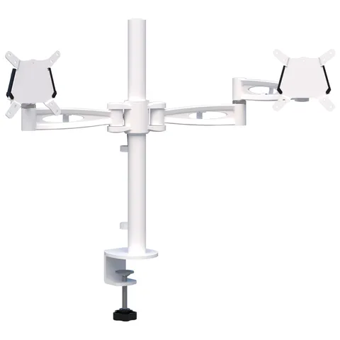 KARDO DOUBLE MONITOR ARM WHITE.