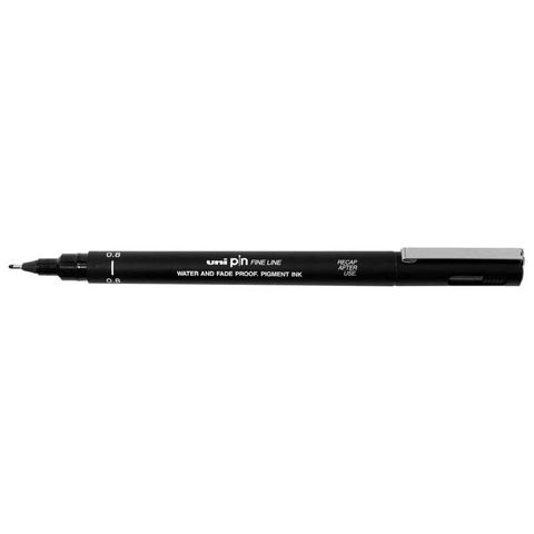FIBRE TIP PEN UNI PIN PERM 08-200 BLACK.