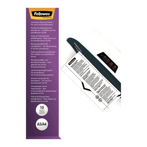 FELLOWES LAMINATOR CLEANING SHEET A4 10P