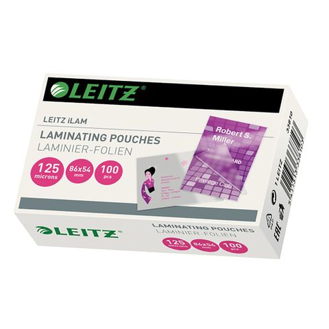 LEITZ LAMINATING POUCH 54X86MM 125 PK100