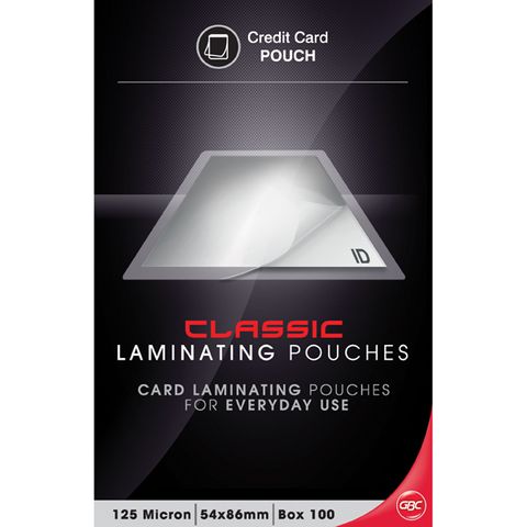 LAMINATING POUCHES CREDIT CARD PKT/100