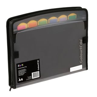 COLOURHIDE ZIPIT EXPANDING FILE BLACK