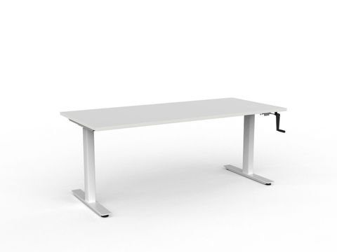 AGILE WINDER DESK 1800X800MM WHT/WHITE