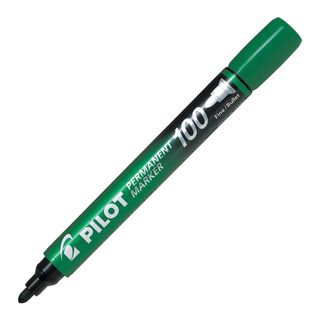 PILOT 100 PERMANENT MARKER GREEN BULLET