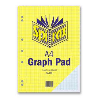 SPIRAX 801 GRAPH PAD 1MM A4 25 LEAF