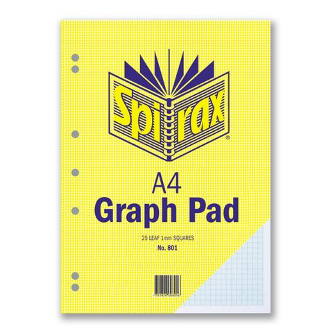 SPIRAX 801 GRAPH PAD 1MM A4 25 LEAF