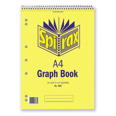SPIRAX 585 GRAPH BOOK 5MM A4 30 LEAF