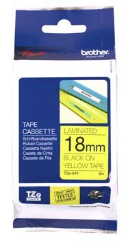 Brother TZe-641 18mmx8m Black on Yellow