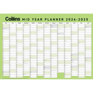 Collins Wall Planner Mid Year A2 24/25