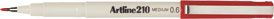 ARTLINE 210 FINELINER PEN 0.6MM RED