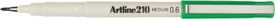 ARTLINE 210 FINELINER PEN 0.6MM GREEN