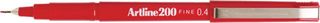 ARTLINE 200 FINELINER PEN 0.4MM RED